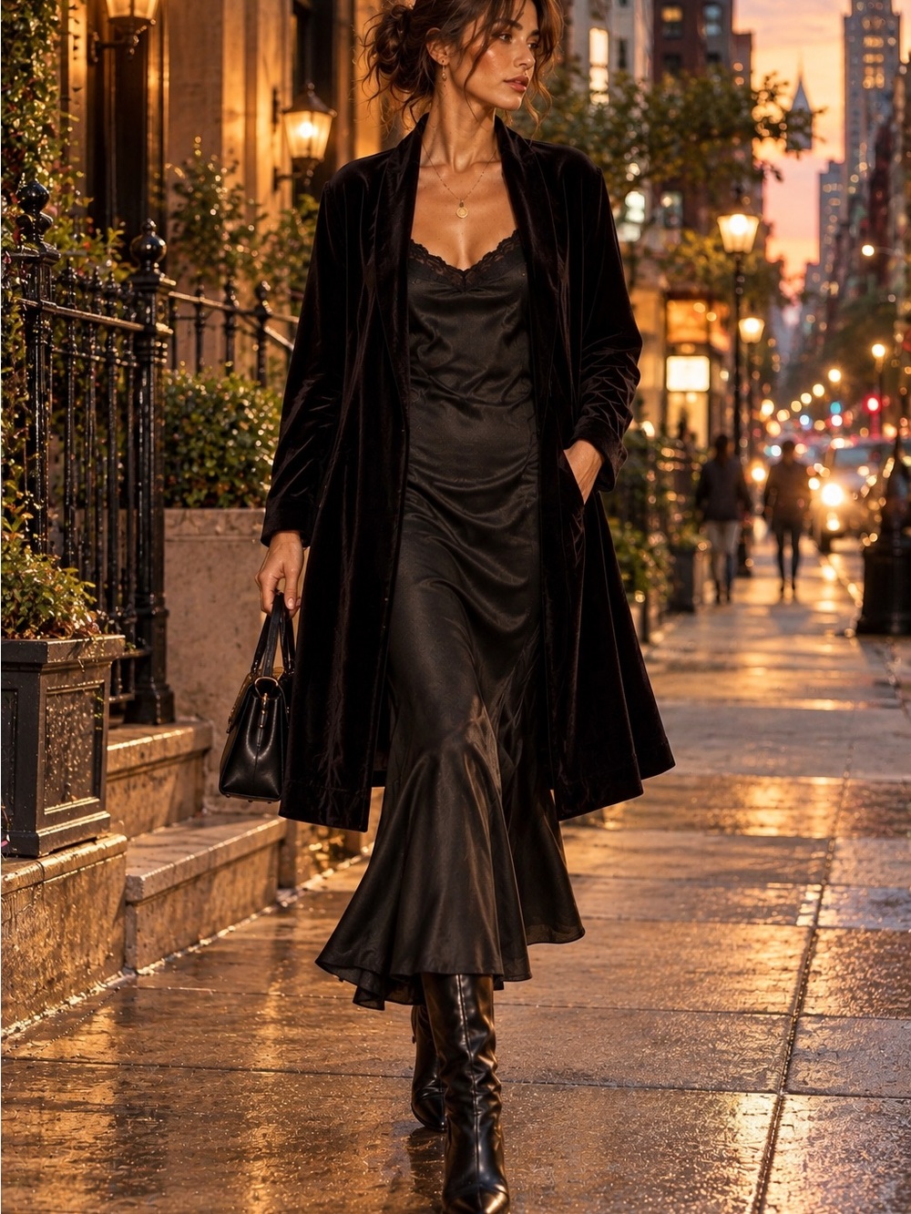 Alfani XL Black Velvet Longline Shawl Collar Cardigan Jacket Dark Romantic
